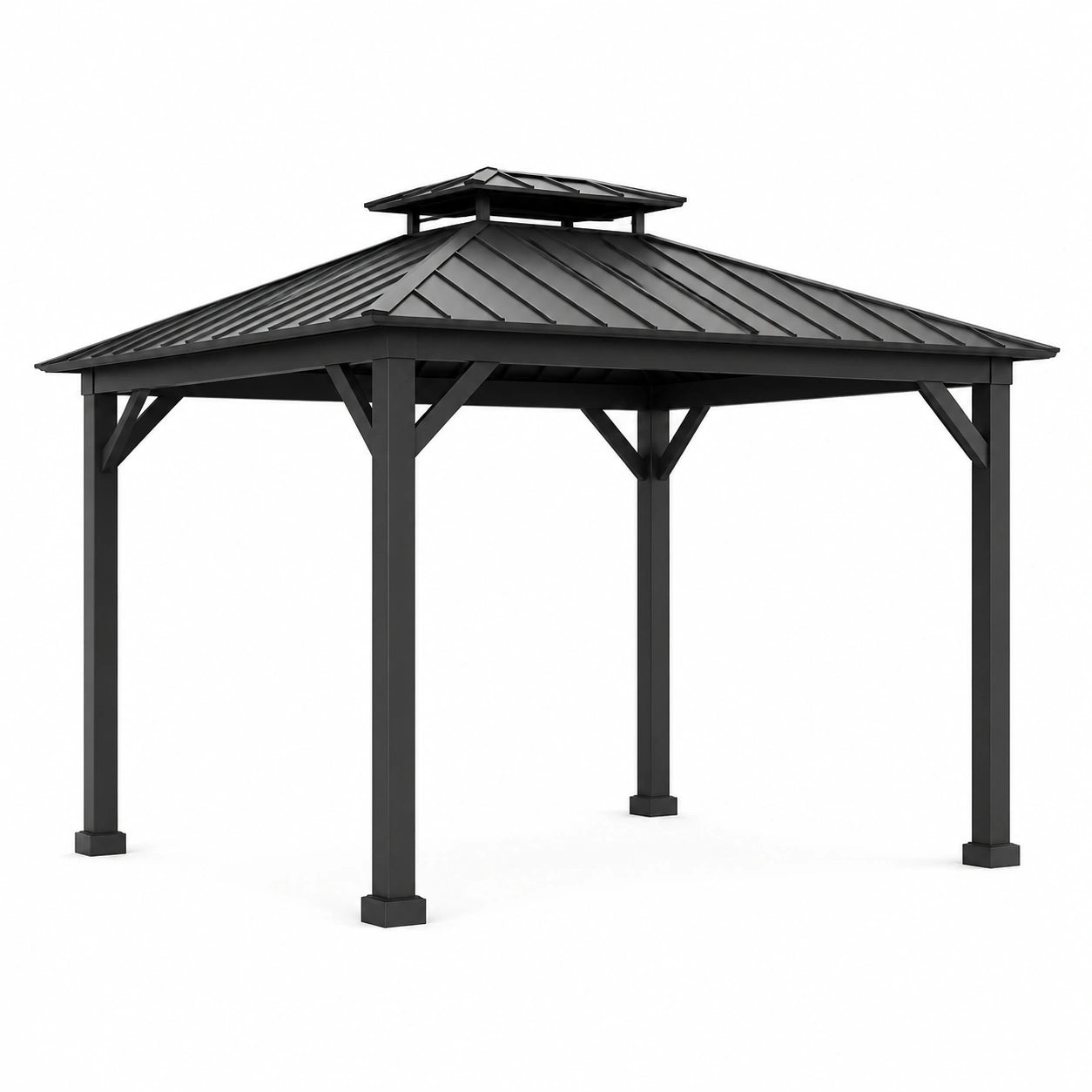 Altana ogrodowa z aluminium i stali 3m x 3m czarna