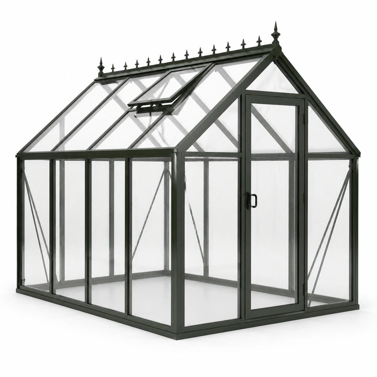 Szklarnia aluminiowa z hartowanego szkła 4 mm, czarna