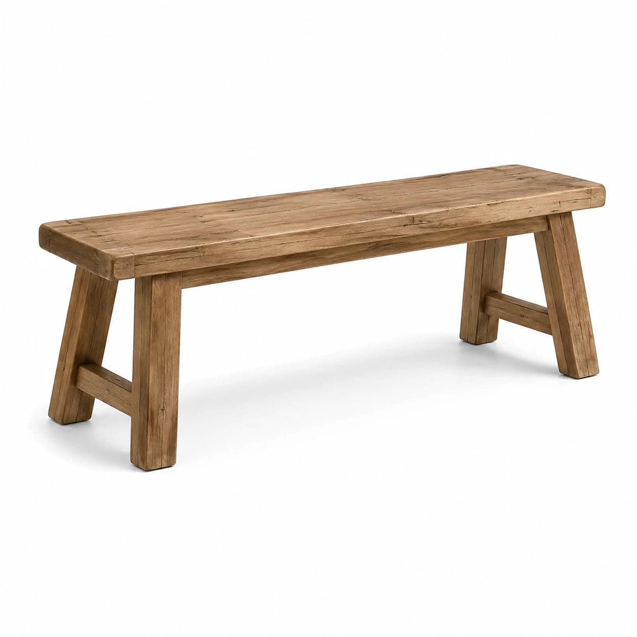 Ławka z drewna dębowego 120 cm brązowa