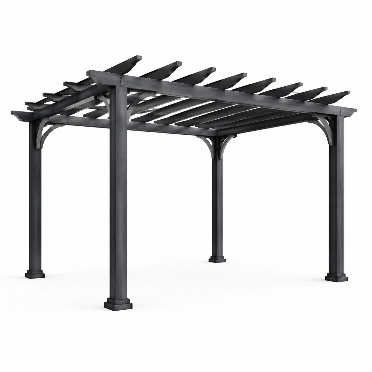 Pergola metalowa z malowanej stali 300x300 cm czarna